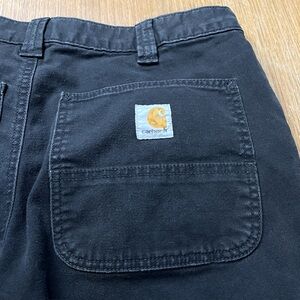 Carhartt Canvas Mens Jeans 30x28 Work Pant Rugged Flex Black Denim Straight